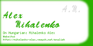 alex mihalenko business card